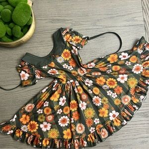 3T Fall Floral Dress with Ruffled Hem by Girlhood for Little Stocking Co